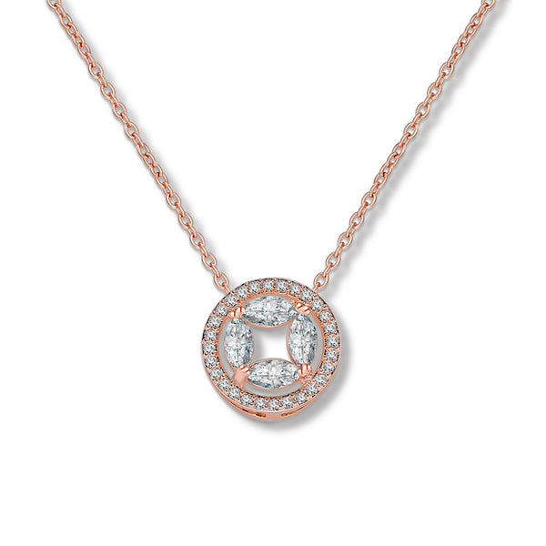 MyKay Infinity Circle Pendant CZ Diamond Necklace RG