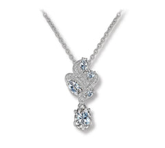 Swirl Drop CZ Diamond Pendant Necklace