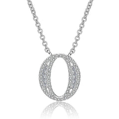 White Sapphire Initial Letter Pendant Necklace