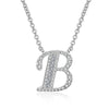 White Sapphire Initial Letter Pendant Necklace