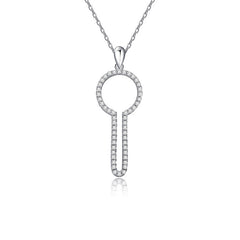 Modern Loop Key Pendant Necklace in Sterling Silver