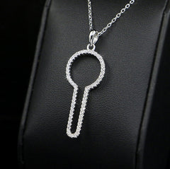 Modern Loop Key Pendant Necklace in Sterling Silver