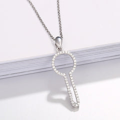 Modern Loop Key Pendant Necklace in Sterling Silver