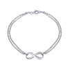 MyKay Infinite Love Double Chain Sterling Silver Bracelet