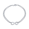 MyKay Infinite Love Double Chain Sterling Silver Bracelet