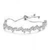 MyKay White Sapphire Baguette Adjustable Bracelet SV