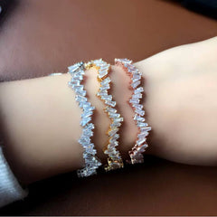 MyKay White Sapphire Baguette Adjustable Bracelet ALL