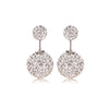 Sparkling Double Crystal Balls Stud Earrings In Sterling Silver