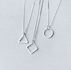 MyKay Geometry Pendant Necklace in Sterling Silver - Main