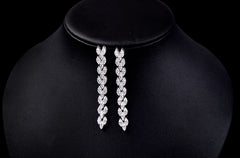 Triple Marquise CZ Diamond Necklace & Earrings Bridal Set