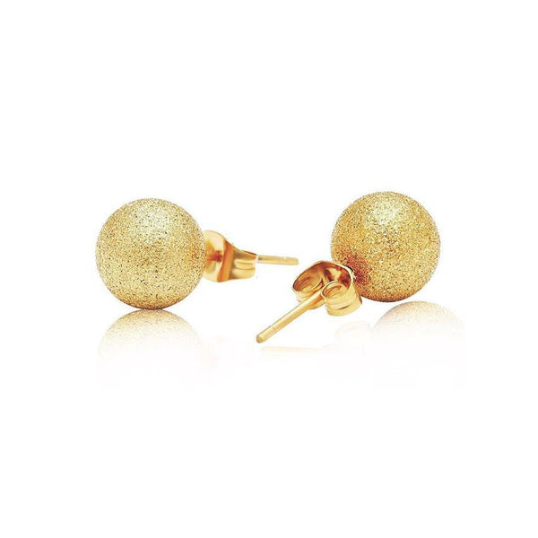 Sterling Silver Ball Studs in Frosted Finish