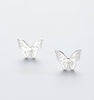 MyKay Butterfly Stud Earrings in Sterling Silver - Silver