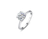 Four-Prong Solitaire Round Cut 2.0ct CZ Diamond Engagement Ring In Sterling Silver