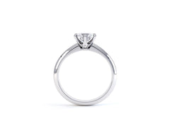 Classic Six-Prong Solitaire Round Cut SONA Diamond Engagement Ring in Sterling Silver