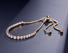 Luxury Adjustable Tennis Bracelet with Swarovski Element RG