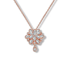 Charming Flower CZ Diamond Pendant Necklace