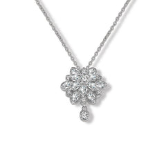 Charming Flower CZ Diamond Pendant Necklace