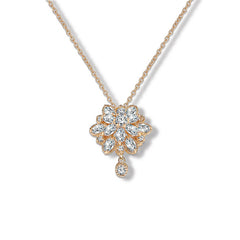 Charming Flower CZ Diamond Pendant Necklace