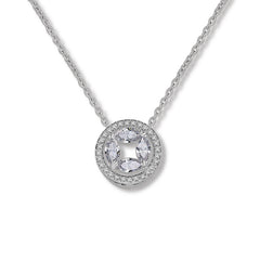 MyKay Infinity Circle Pendant CZ Diamond Necklace SV
