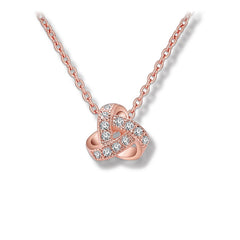 Romantic Love Knot CZ Diamond Pendant Necklace