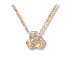 Romantic Love Knot CZ Diamond Pendant Necklace