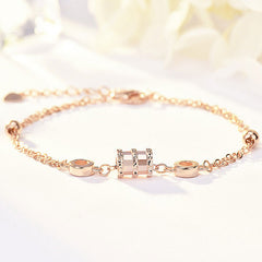 Mykay forever love sterling silver bracelet rose gold