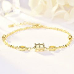 Mykay forever love sterling silver bracelet yellow gold