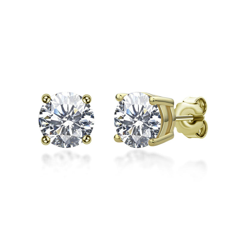 4-Prong 0.5CTW Moissanite Round Solitaire Earring Studs