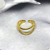 Adjustable Double Line Ring in Sterling Silver Gold Vermeil