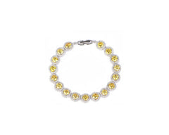 MyKay Elegant Halo Round Cut CZ Diamond Bridal Bracelet YWL