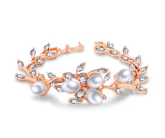 MyKay Pearl and Petal CZ Diamond Bridal Bracelet RG