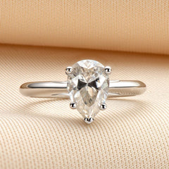 Forever One 2.0CTW Pear Shape Moissanite Engagement Ring