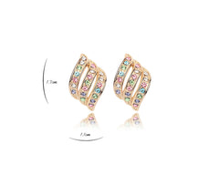 Wave Pavé CZ Diamond Multi-colour Stud Earrings