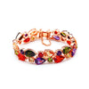 Luxury Double Row Pear Round Multi-colour CZ Diamond Bracelet