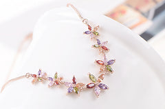 Flower Multi-colour CZ Diamond Necklace