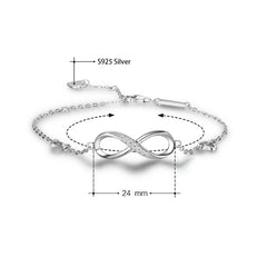 Infinite Love Sterling Silver Bracelet with Swarovski Elements