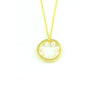 Pearls in Circle Pendant CZ Diamond Sterling Silver Necklace