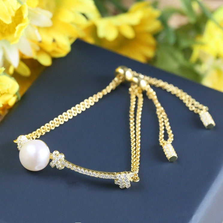 Pearl Knot Pavé Swarovski Element Bracelet yg