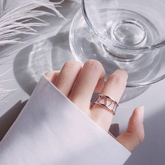 MyKay Adjustable Roman Numeral Ring Sterling Silver 04