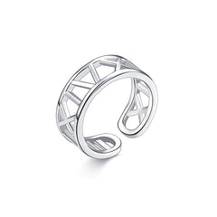 MyKay Roman Numeral Adjustable Ring in Sterling Silver