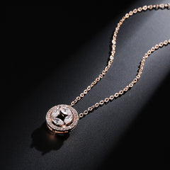 MyKay Infinity Circle Pendant CZ Diamond Necklace RG1
