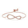 MyKay Adjustable Infinity Swarovski Crystal Bracelet Rose Gold