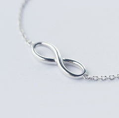 MyKay Infinite Love Single Chain Sterling Silver Bracelet CLOSEUP