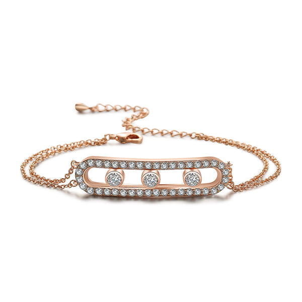 Sparkling Cage Bracelet with Rolling Swarovski Elements Rose Gold