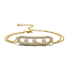 Sparkling Cage Bracelet with Rolling Swarovski Elements Yellow Gold