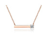 Bar Necklace With CZ Diamond in Sterling Silver