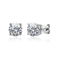 4-Prong 0.5CTW Moissanite Round Solitaire Earring Studs