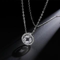 MyKay Infinity Circle Pendant CZ Diamond Necklace SV1