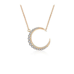 MyKay Sparkling Moon Necklace with Swarovski Elements YG