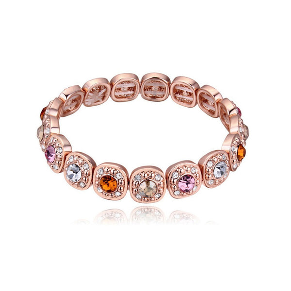 Halo Round Multi-colour CZ Diamond Bracelet